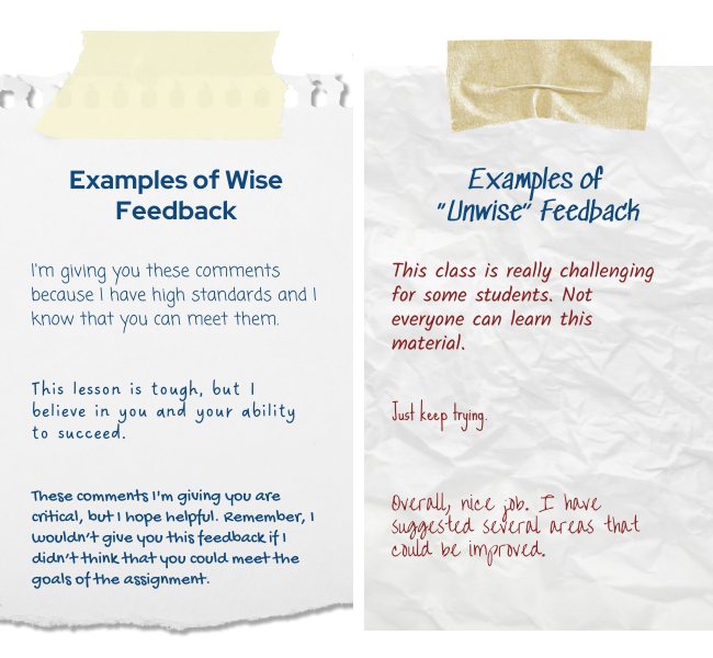 examples of wise and unwise feedback